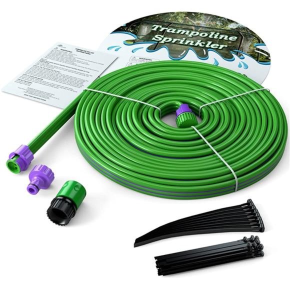 Trampoline Sprinkler Kids Outside: Trampoline Accessories (Dark Green, 39FT) - Picture 1 of 7
